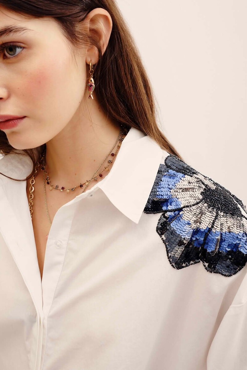 CAMISA LOUISE FLOWERS Blanco