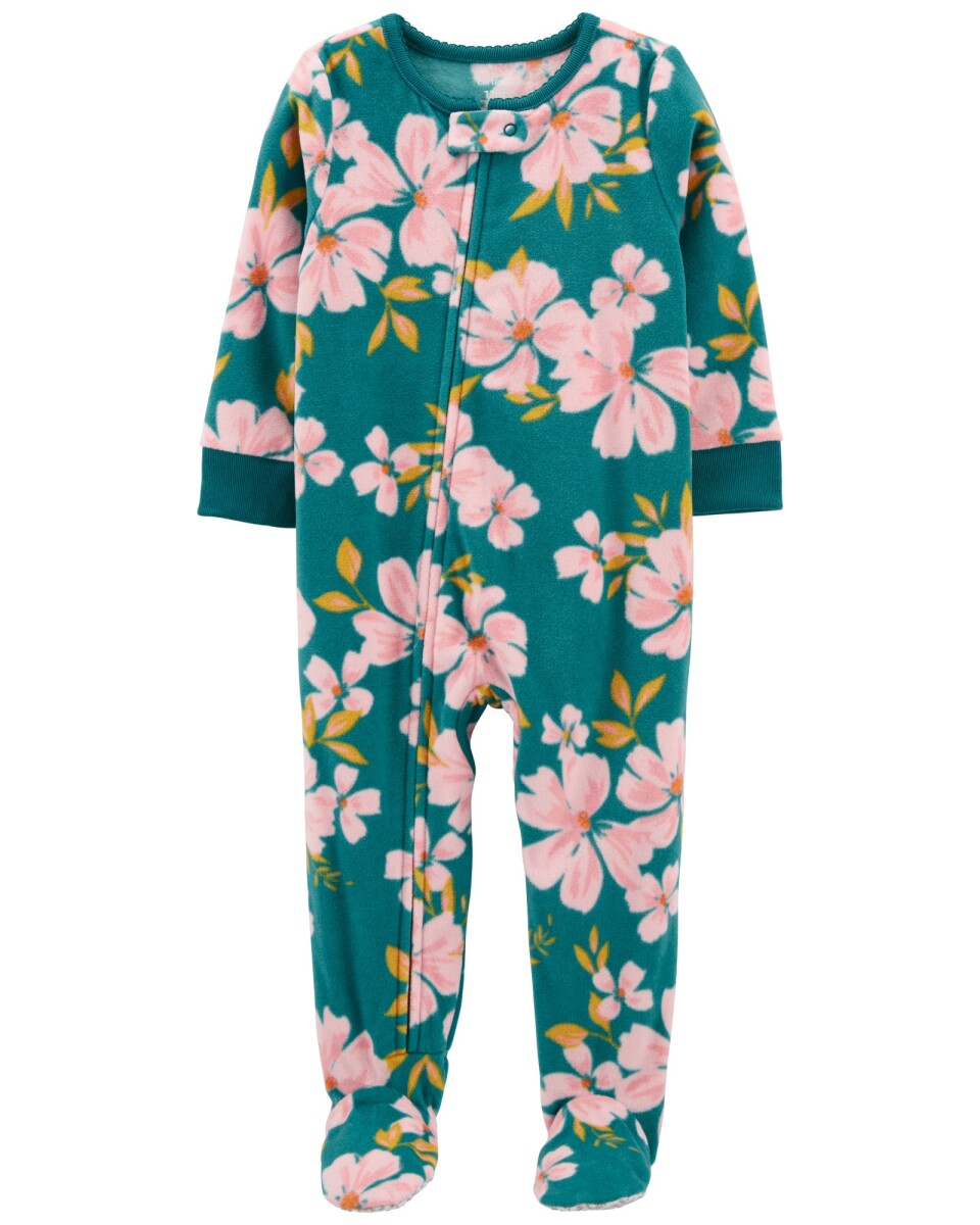 Pijama de Micropolar con Pie Flores 