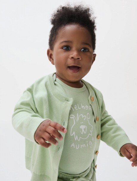CAMPERA INFANTIL DE BOTONES VERDE