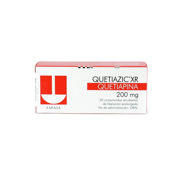 QUETIAZIC XR 200 MG. CJ X 30 COMP. REC. única