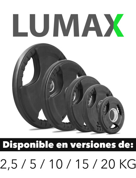 Disco Pesa Olímpica Recubierta Lumax con 3 Agarres 5KG Disco Pesa Olímpica Recubierta Lumax con 3 Agarres 5KG
