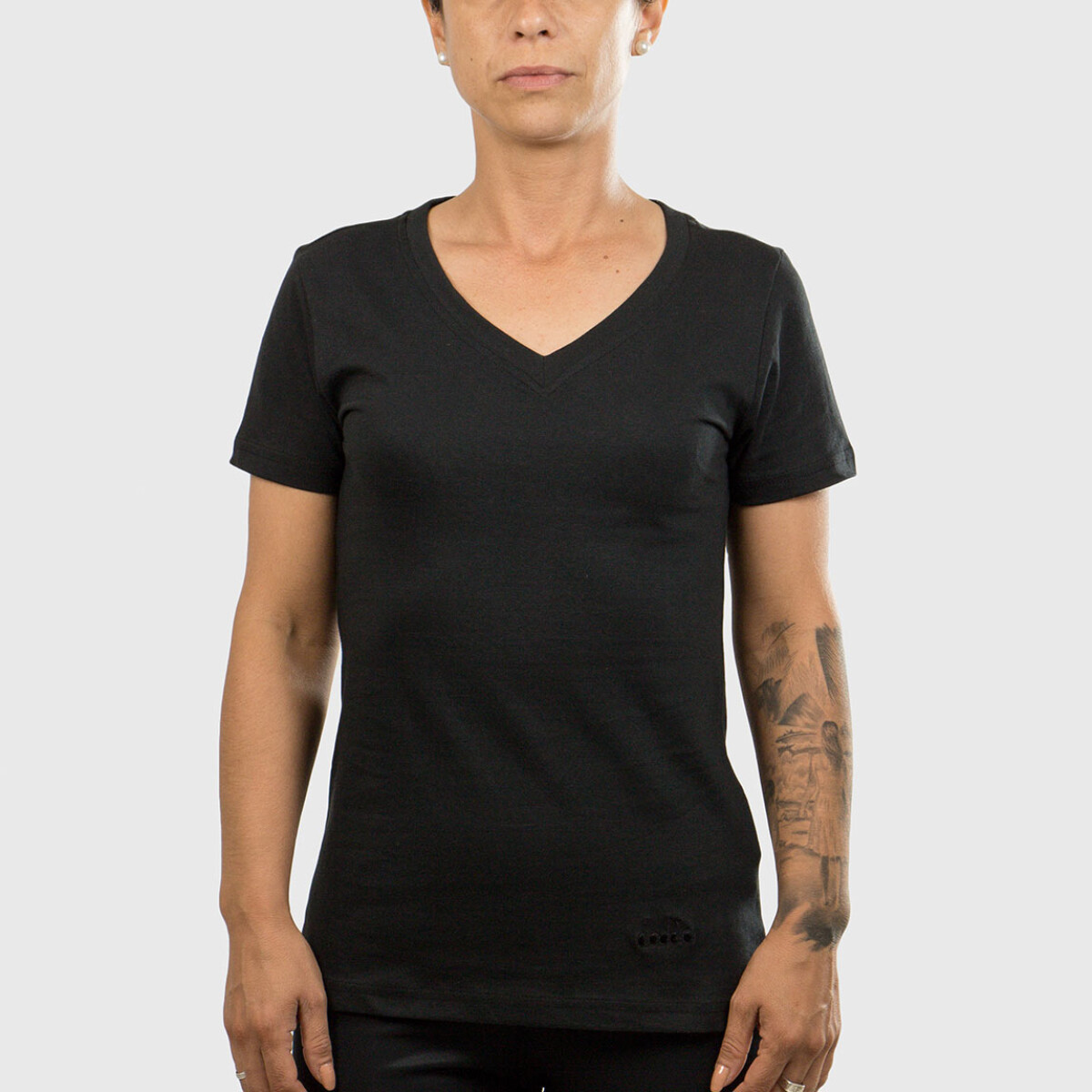 Diadora Dama Sport T-shirt Ladies V Neck-black - Negro 