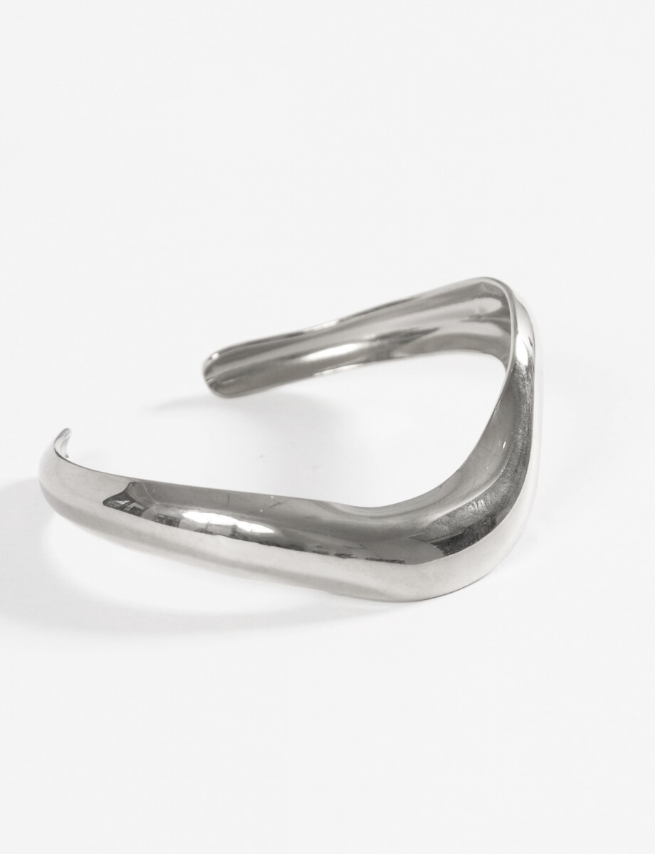 Pulsera rígida wavy acero - plateado 