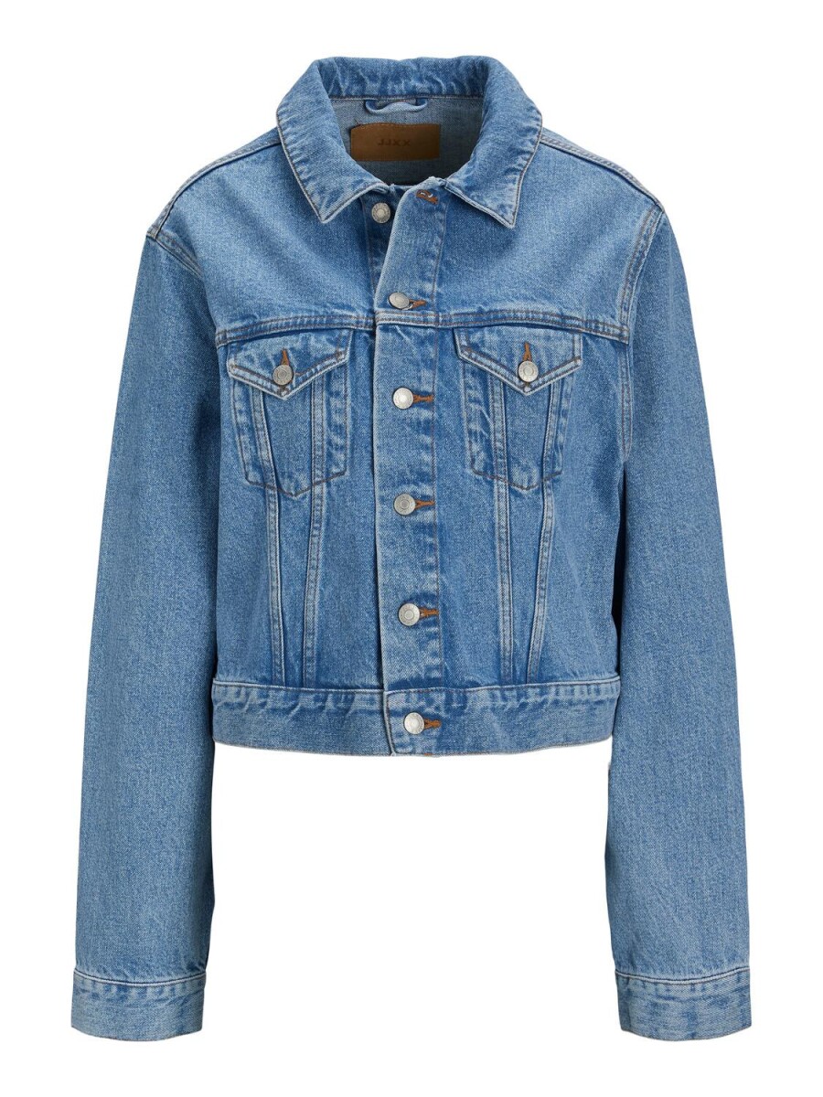 Chaqueta Madison Relaxed Cropped - Medium Blue Denim 