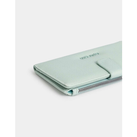 Billetera Fichero Con Snap Verde Claro
