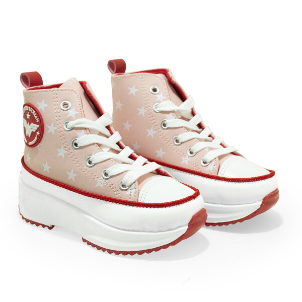 Championes Disney DC Bota c/plat Wonder Woman de Niños - WWICFW25020 Rosado