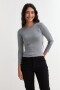 Remera m/l cuello a la base GRIS MELANGE
