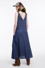 VESTIDO ESCOTE V Azul
