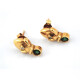 Caravanas Oro 18K Brillantes Y Esmeralda Caravanas Oro 18K Brillantes Y Esmeralda