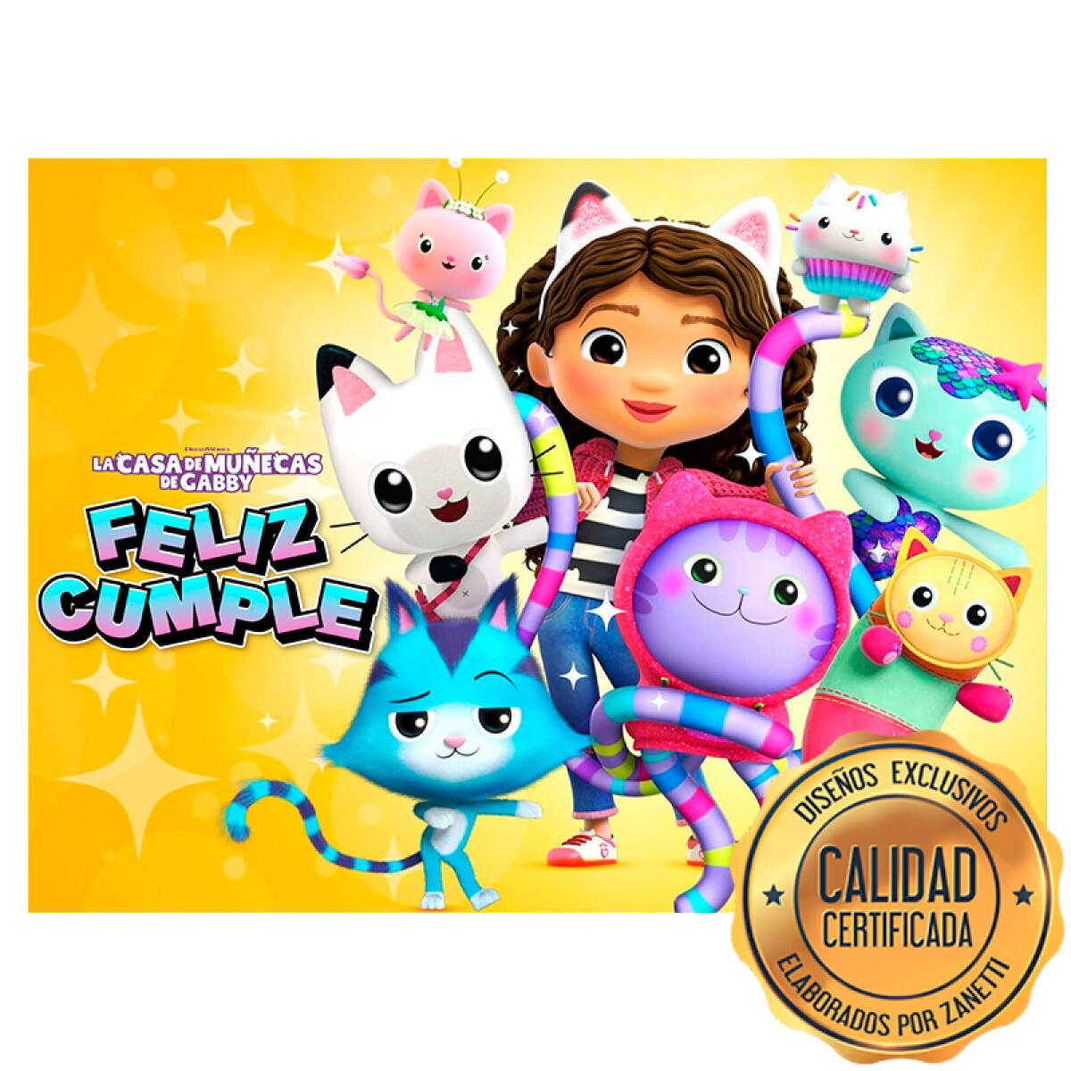 Lámina La Casa de Muñecas de Gabby - Amarilla Rect. 