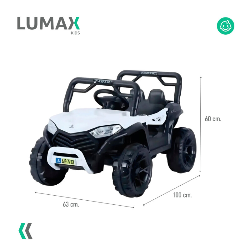 Auto a Batería Lumax 4x4 12V control remoto, USB y Música Blanco