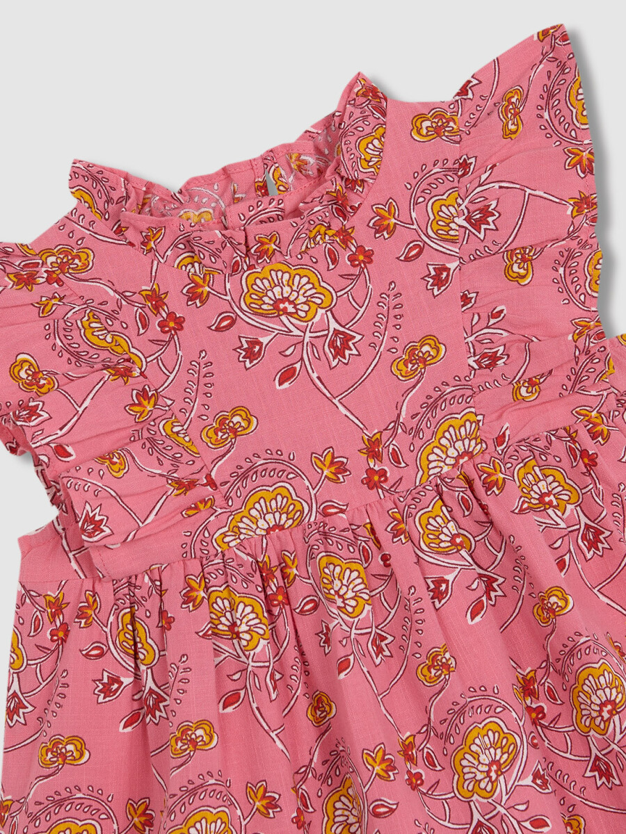 Vestido Estampado Indio Rosa
