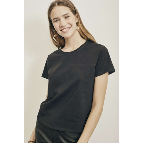 Remera Algodon Peinado Negro