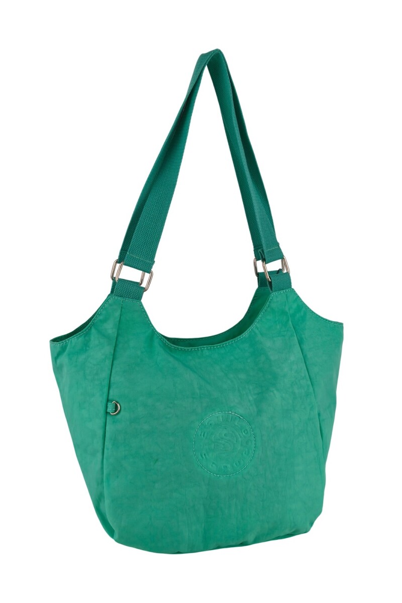 Bolso de Hombro en Tafeta Amasada Turquesa