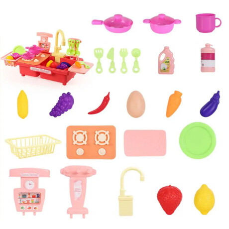 Pileta Cocina Lavavajillas Agua Real Con Accesorios Jug007010
