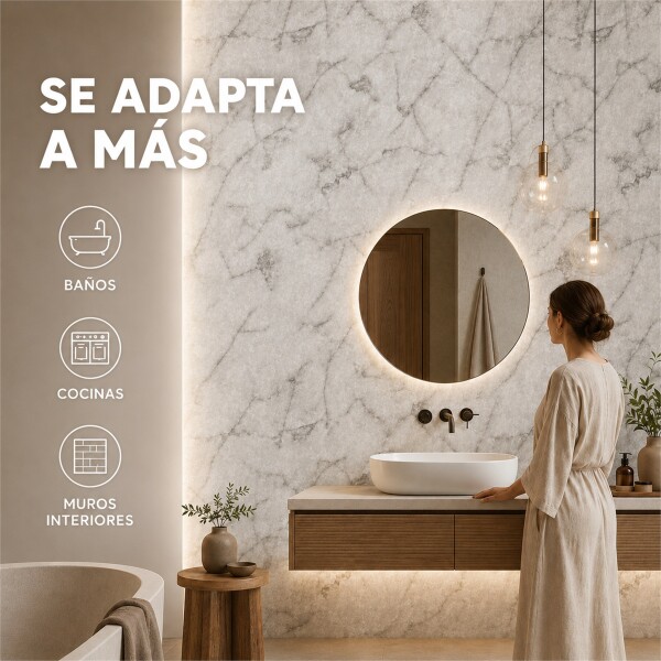 Pack x20 Placa PVC Símil Mármol 2,44x1,22m 3mm Resistente Mármol gris 3