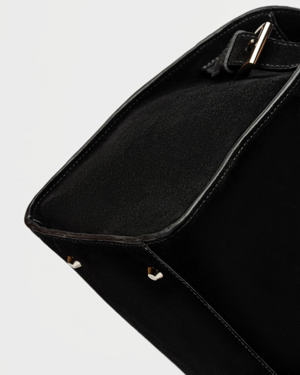 Cartera de Mano The Roots En Cuero Gamuza Negro