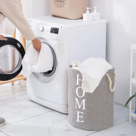 Bolsa Cesta Organizadora Plegable para Lavandería Hogar Home Gris Oscuro