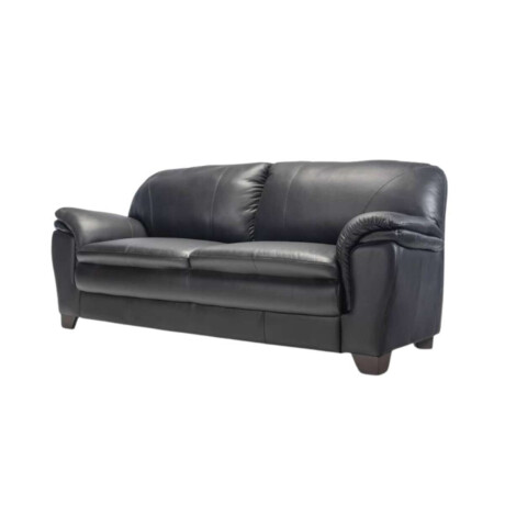 Sillon 100% Cuero 3 Cuerpos Monza Negro