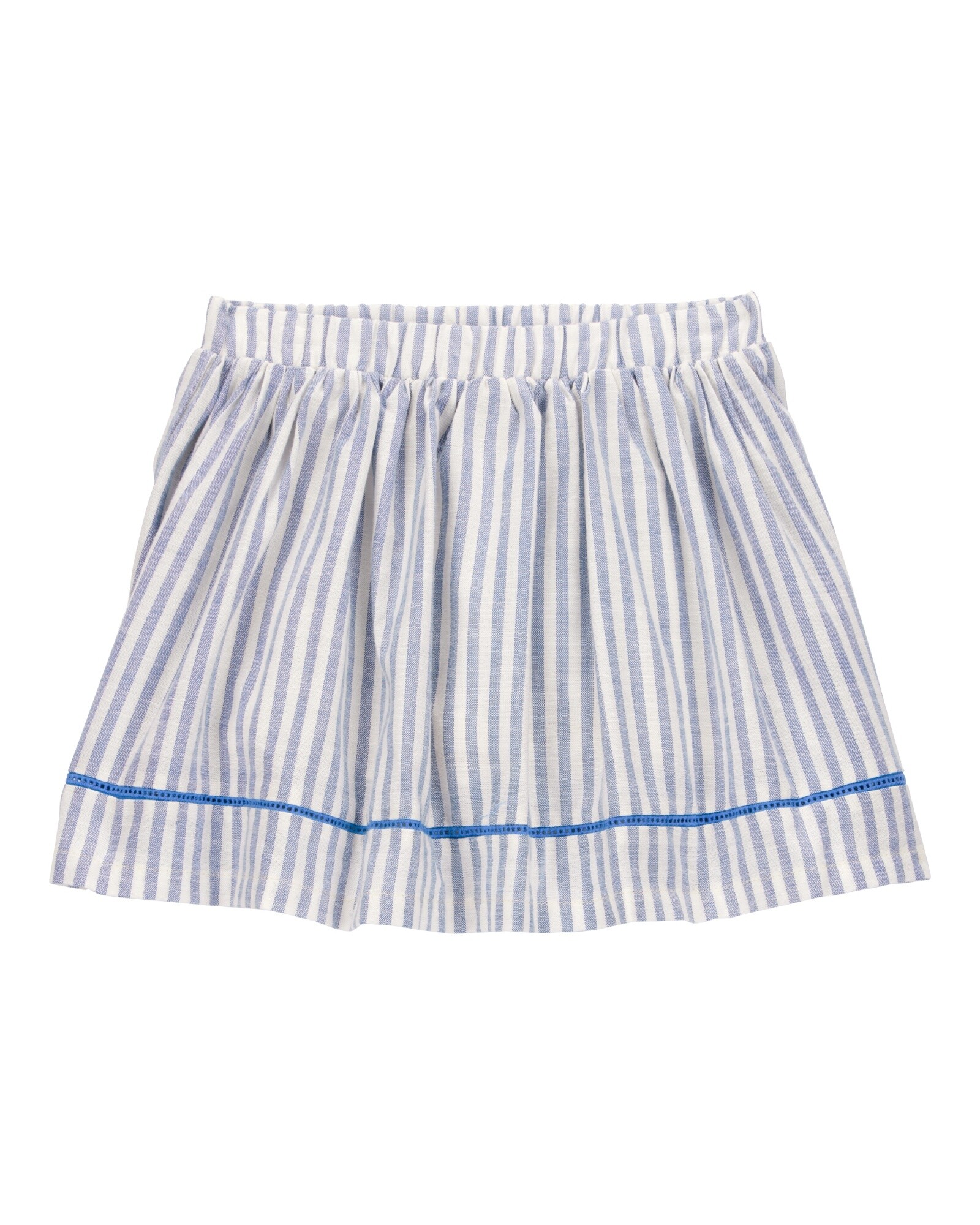 Pollera short de viscosa, diseño a rayas Sin color