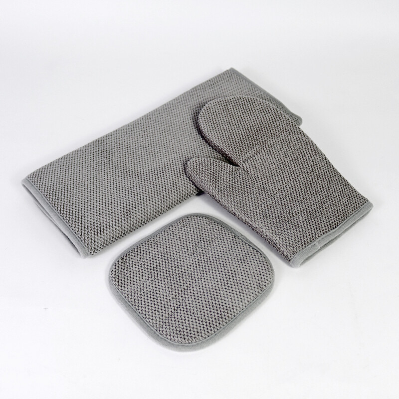 SET DE MANOPLA GRIS 3PZAS Unica