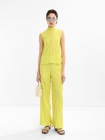 Pantalón Efecto Arrugado amarillo