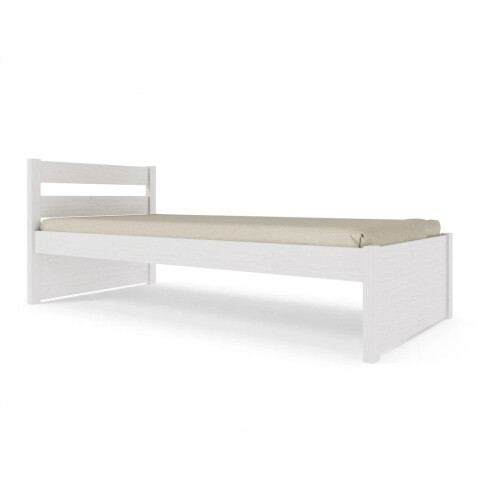 CAMA DE 1 PLAZA MADERA MACIZA UNIQUE BLANCA CAMA DE 1 PLAZA MADERA MACIZA UNIQUE BLANCA