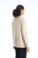 Ruana con detalle estructura beige melange
