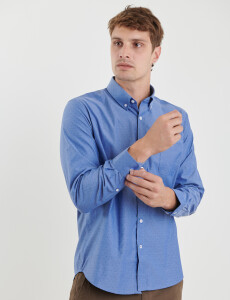 012593 CAMISA HARRINGTON LABEL Azul