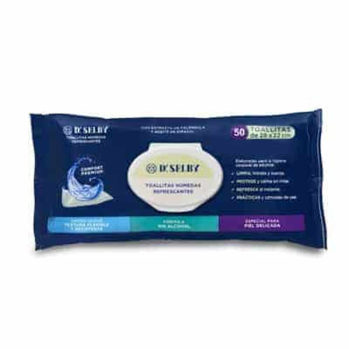 Toallitas Húmedas de Adulto Dr.Selby sin Alcohol 50 Unidades 