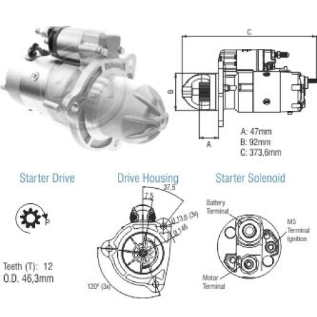 ARRANQUE - PRESTOLITE IHC 12V ZM ARRANQUE - PRESTOLITE IHC 12V ZM