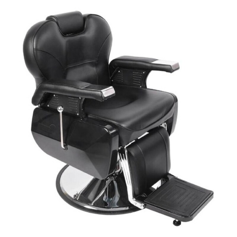 Sillon de Peluqueria Barberia Hidraulico Reclinable Ecocuero Negro