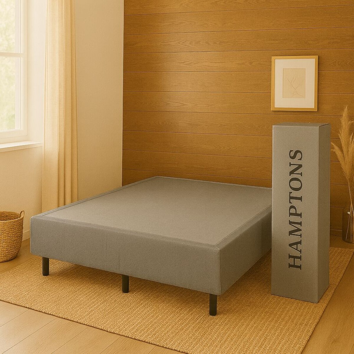 Smart Box Hamptons Queen 160x200 cm - Gris 
