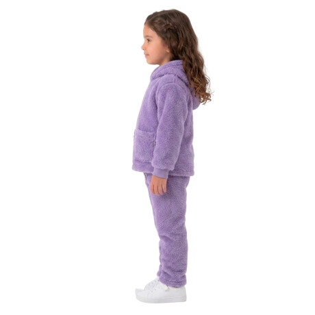 Pijama Para Niños Canguro Y Pantalón Plush Infantil Violeta