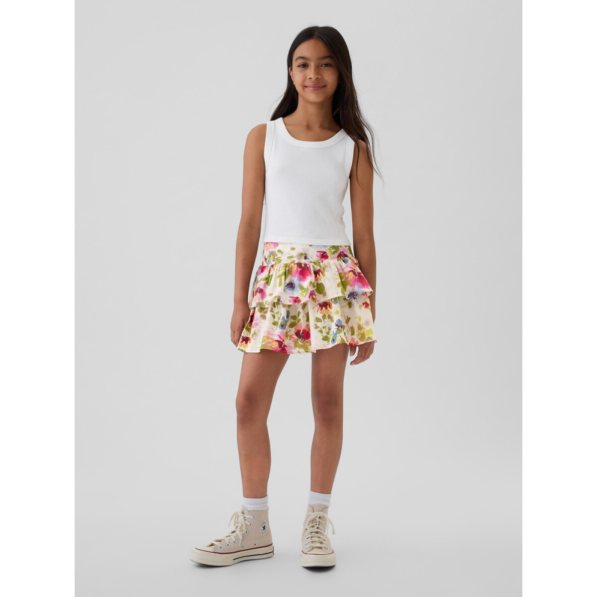 AUG RUFFLE SKORT - FALL MULTI FLORAL 