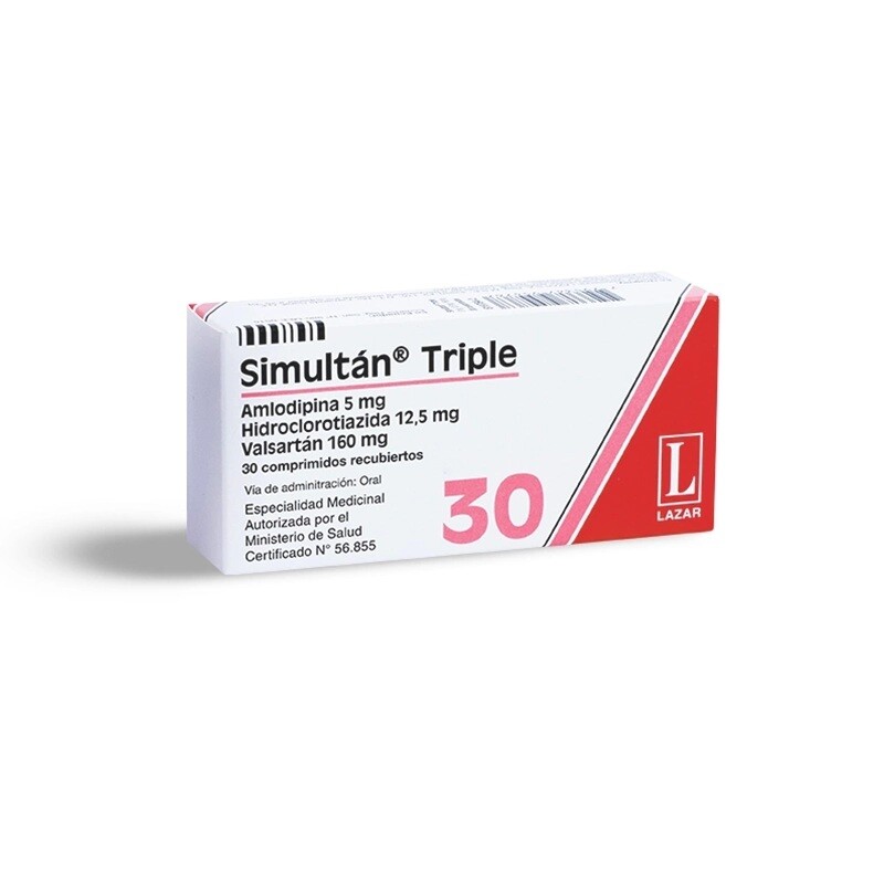 Simultan Triple 160/05/12.5 Mg. 30 Comp. Simultan Triple 160/05/12.5 Mg. 30 Comp.