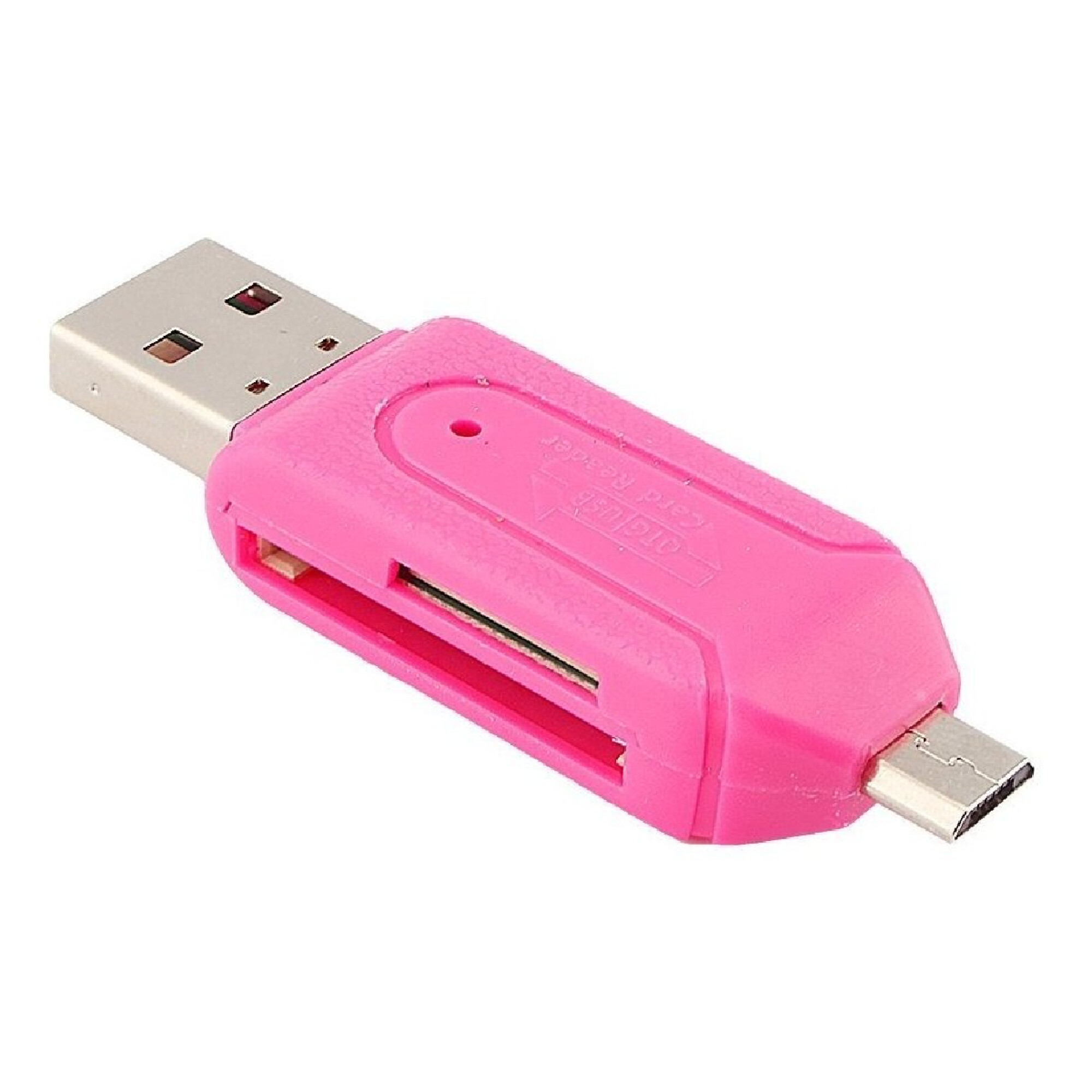 Adaptador Micro USB OTG a USB 2.0 Lector de tarjetas SD/Micro SD con USB  Standar