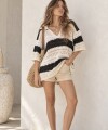 Remeron Oliver blanco, negro y beige