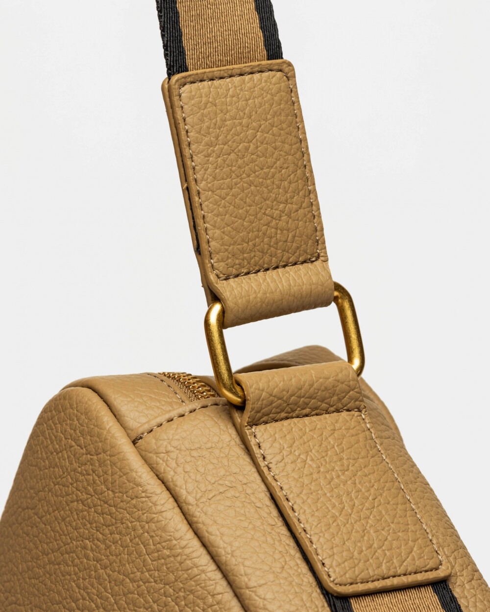 Bandolera Key en efecto cuero graneado Taupe