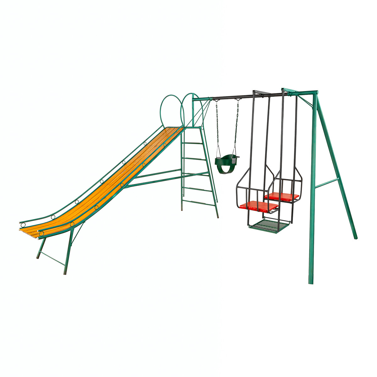 Juego Combinado Infantil con tobogán N°5. Silla doble y 1 hamaca de bebé. 