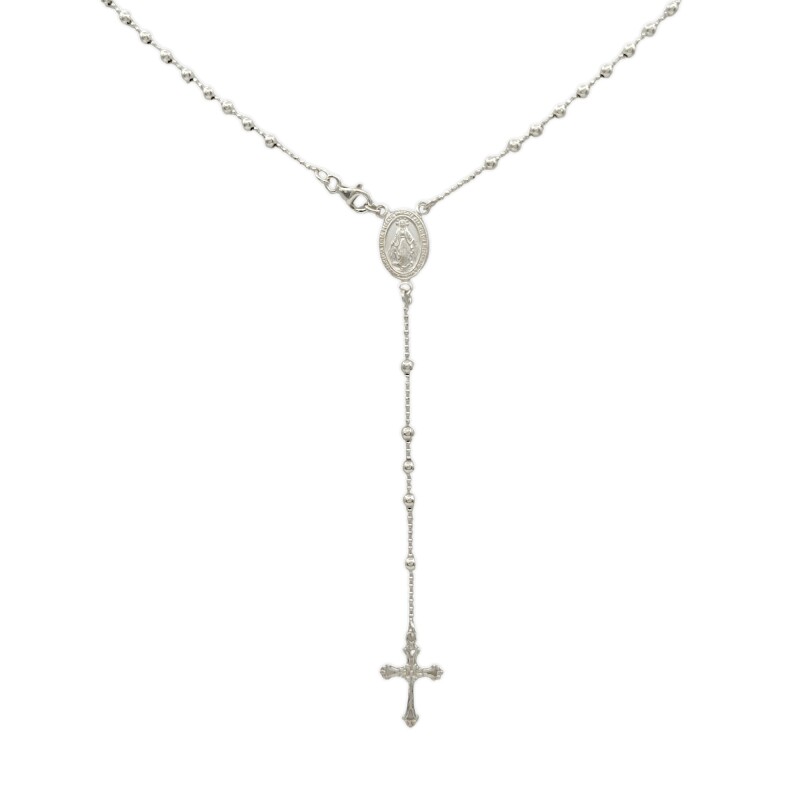 Rosario Virgen Milagrosa - Plata 925 - Sin Piedra - RO3007 sinpiedra