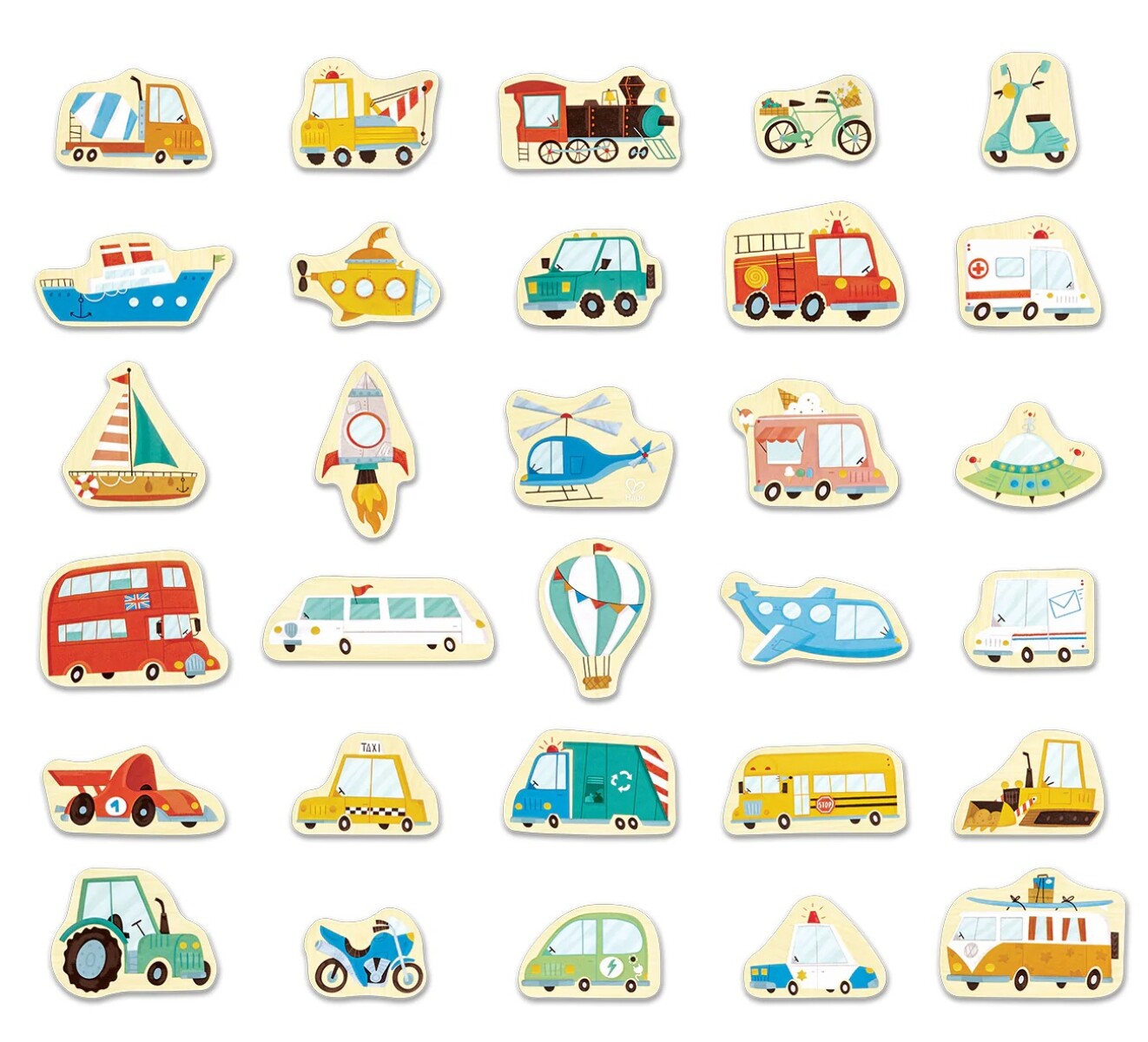 Set imanes HAPE animales - vehiculos 
