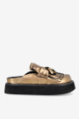 ZUECO CON PLATAFORMA Y FLECOS Oro