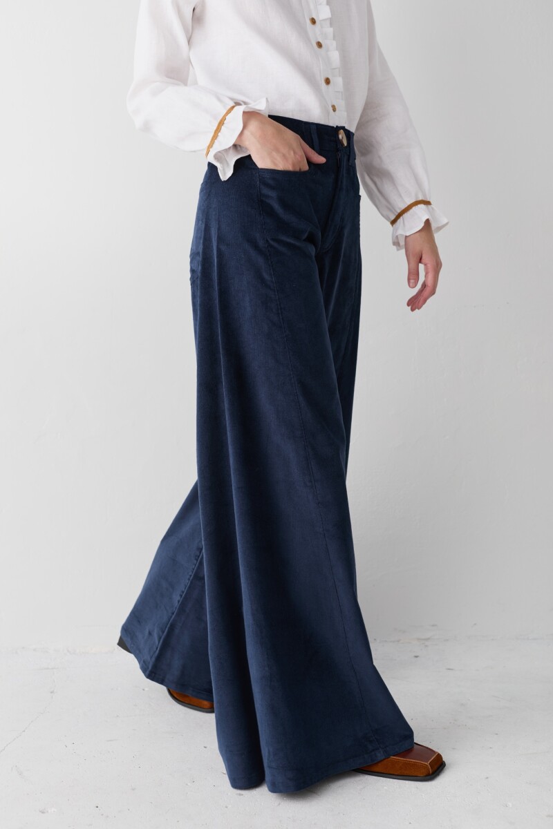 PANTALON WIDE XL CORDEROY Azul