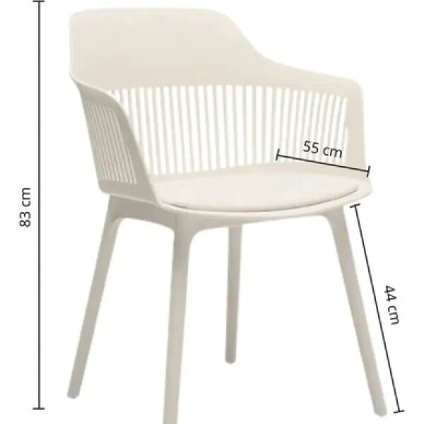 Silla Comedor Cocina Aurora Marcela Nórdica Apoyabrazos 83Cm Beige 1