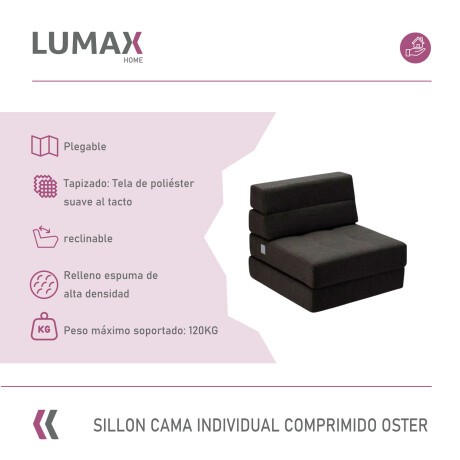 Sillón cama individual Lumax Oster en caja compactado Negro