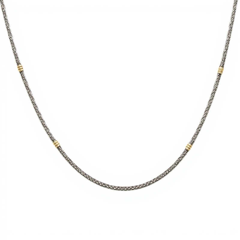 Cadena Bizantina- Plata y Oro-Sin piedra-CD5000 sinpiedra