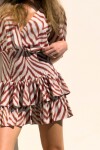 VESTIDO VALENTINA MINI MAROON WILD ZEBRA VESTIDO VALENTINA MINI MAROON WILD ZEBRA
