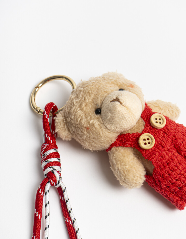 Llavero Cozy Llavero Oso De Peluche Con Cordón. - Combinacion Bicolor