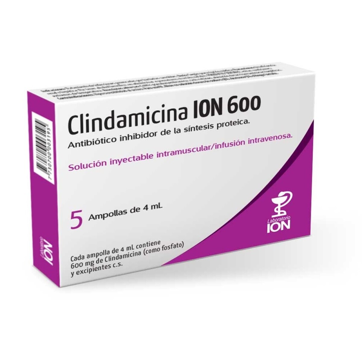 Clindamicina Ion Iny 600 Mg. 1 Ampolla 